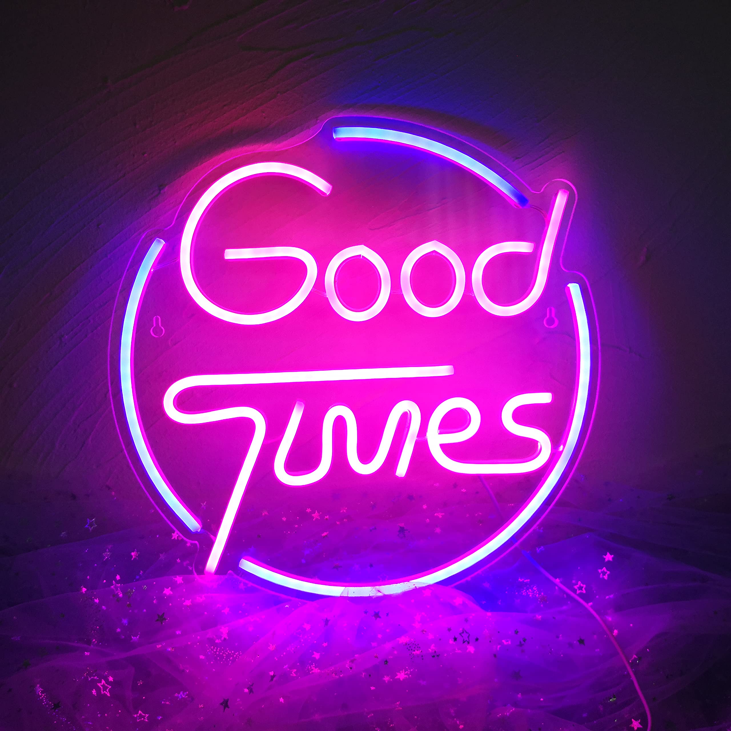 Amazon | ネオンサイン Good Times LED アクリルサイン ブルー ピンク
